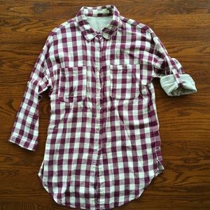 Flannel 3/4 sleeve shirt